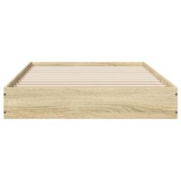 Berkfield Home Bed Frame without Mattress Sonoma Oak 75x190 cm Small Single Engineered Wood in Brown - thumbnail 4