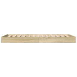 Berkfield Home Bed Frame without Mattress Sonoma Oak 75x190 cm Small Single Engineered Wood in Brown - thumbnail 5