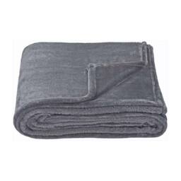 Brand Lab Fleece Plain Blanket in Charcoal - thumbnail 1