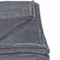Brand Lab Fleece Plain Blanket in Charcoal - thumbnail 2