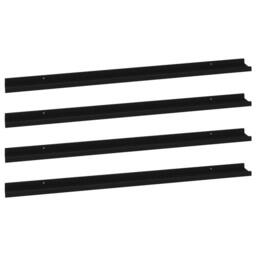 Berkfield Home Wall Shelves 4 pcs Black 115x9x3 cm - Size: 115 x 9 x 3 cm - thumbnail 1