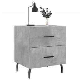 Berkfield Home Modern Bedside Cabinet Concrete Grey 40x35x47.5 cm Engineered Wood - thumbnail 1