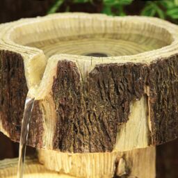 Primrose Log Cascading Water Feature Lights Indoor Outdoor Use H75cm 3 Tier in Natural - thumbnail 4