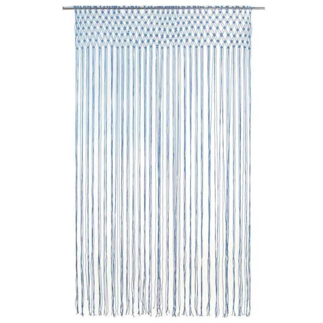 Berkfield Home Macrame Curtain Blue 140x240 cm Cotton - image 1