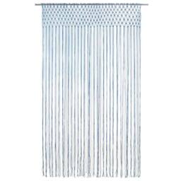 Berkfield Home Macrame Curtain Blue 140x240 cm Cotton - thumbnail 1
