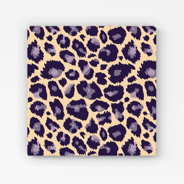 Warren Reed - Designer Leopard Print Canvas in Purple - Size: w40 inch x h40 inch - image 1