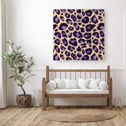 Warren Reed - Designer Leopard Print Canvas in Purple - Size: w40 inch x h40 inch - thumbnail 3