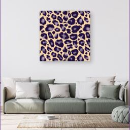 Warren Reed - Designer Leopard Print Canvas in Purple - Size: w40 inch x h40 inch - thumbnail 4