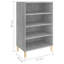 Berkfield Home Sideboard Concrete Grey 57x35x90 cm Engineered Wood - Size: 57 x 35 x 90 cm - thumbnail 6