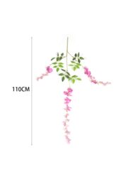 Living and Home 12 Pcs Hanging Artificial Wisteria Vine for Wedding Decoration in Fuchsia - thumbnail 6