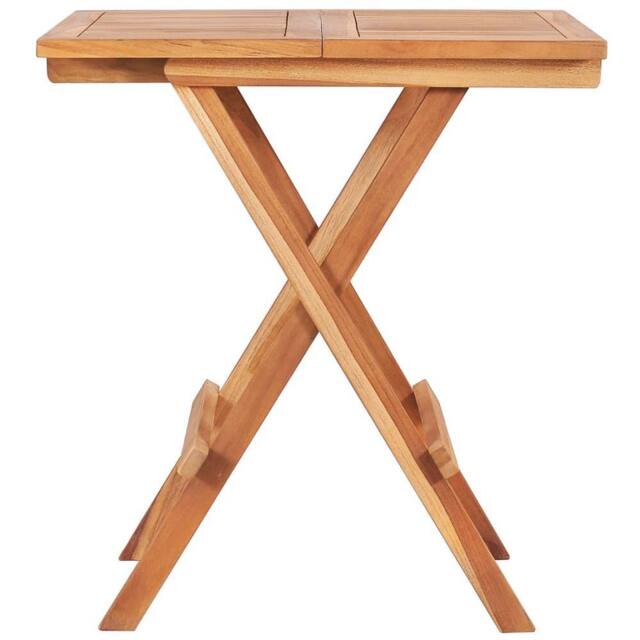 Berkfield Home Folding Bistro Table 60x60x65 cm Solid Teak Wood in Brown - Size: 60 x 60 x 65 cm - image 1