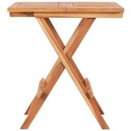 Berkfield Home Folding Bistro Table 60x60x65 cm Solid Teak Wood in Brown - Size: 60 x 60 x 65 cm - thumbnail 1