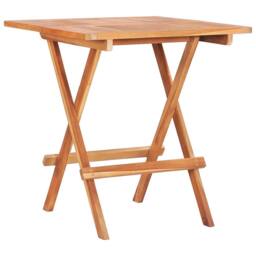 Berkfield Home Folding Bistro Table 60x60x65 cm Solid Teak Wood in Brown - Size: 60 x 60 x 65 cm - thumbnail 2