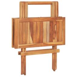 Berkfield Home Folding Bistro Table 60x60x65 cm Solid Teak Wood in Brown - Size: 60 x 60 x 65 cm - thumbnail 4