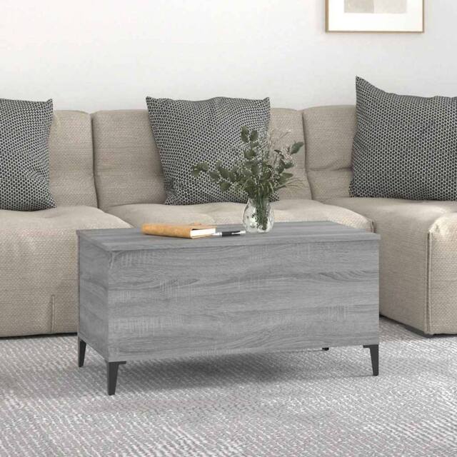 Berkfield Home Decorative Coffee Table Grey Sonoma 90x44.5x45 cm Engineered Wood - image 1