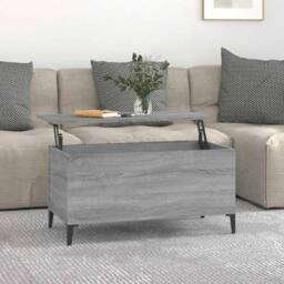 Berkfield Home Decorative Coffee Table Grey Sonoma 90x44.5x45 cm Engineered Wood - thumbnail 2