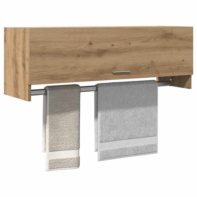 Berkfield Home Wardrobe Artisan Oak 100x32.5x35 cm Engineered Wood in Brown - image 1