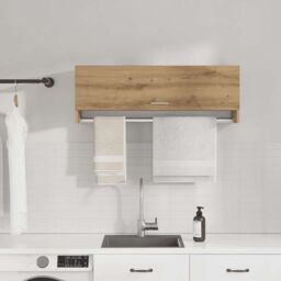 Berkfield Home Wardrobe Artisan Oak 100x32.5x35 cm Engineered Wood in Brown - thumbnail 3