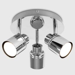 ValueLights Benton Adjustable Spotlight IP44 Rated Bathroom 3 Way Ceiling Light in Silver - thumbnail 2