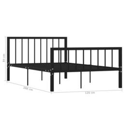 Berkfield Home Elegant Bed Frame Black Metal 120x200 cm - Size: Small Double - thumbnail 6