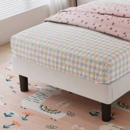 Rolipo 3ft Single Velvet Children's Bed with Biscuit Headboard Pink Beige - thumbnail 8