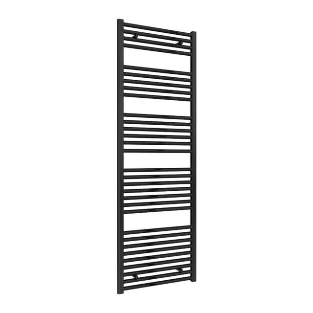 Bathroom Kingdom Diva Black Straight Heated Towel Rail 1800x600 - image 1