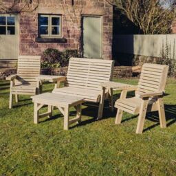 Churnet Valley Garden Furniture Ltd Multi Set, Table & Chairs - Fully Assembled - Set of Cushions Inc in Brown - thumbnail 1
