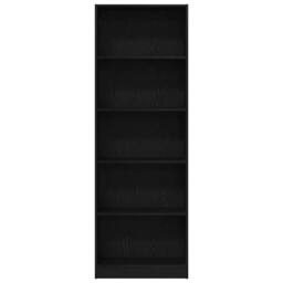 Berkfield Home Modern Black Oak Bookshelf - 60x24x176 cm, Made from Engineered Wood - Size: 60 x 24 x 176 cm - thumbnail 5