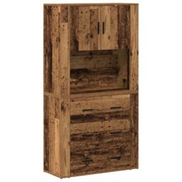 Berkfield Home Highboard Old Wood 80x33x150 cm Engineered Wood in Brown - Size: 80 x 33 x 150 cm - thumbnail 2