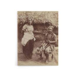 "Artery8 Burton Brothers Samoan Chief Justice & His Wife Canvas Art Print in Brown - Size: W12"" x H16""" - thumbnail 1