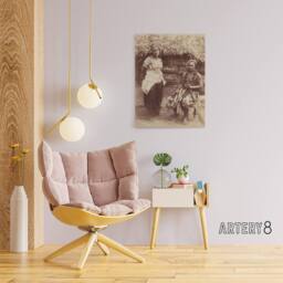 "Artery8 Burton Brothers Samoan Chief Justice & His Wife Canvas Art Print in Brown - Size: W12"" x H16""" - thumbnail 3