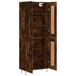 Berkfield Home Highboard Smoked Oak 69.5x34x180 cm Engineered Wood in Brown - thumbnail 4
