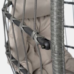 OHS Hanging Egg Chair Floating Garden Seat Cushioned Cushion in Grey - thumbnail 5