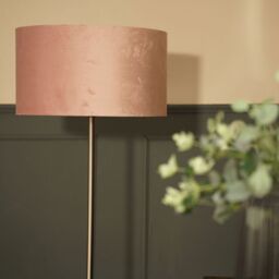 ValueLights Tavel Brushed Chrome Floor Lamp Light with Velvet Shade in Dusty Pink - Size: 18 inches - thumbnail 4
