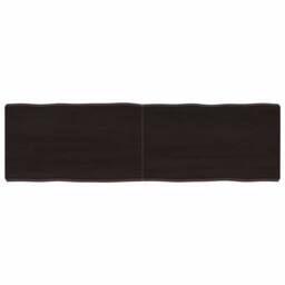 Berkfield Home Table Top Dark Grey 140x40x(2-6) cm Treated Solid Wood Live Edge in Dark Brown - thumbnail 2