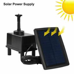 Nordara Solar Fountain Water Pump Bird Bath for Garden Pond in Black