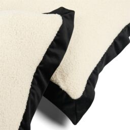OHS 2 Pack Oxford Edge Boucle Square Cushion Covers, White/Black in White - Size: 45 cm x 45 cm - thumbnail 4