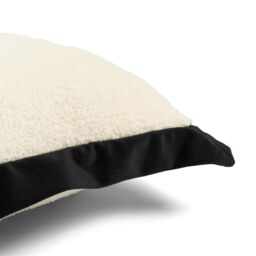 OHS 2 Pack Oxford Edge Boucle Square Cushion Covers, White/Black in White - Size: 45 cm x 45 cm - thumbnail 5