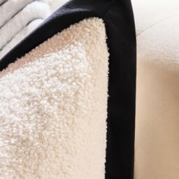 OHS 2 Pack Oxford Edge Boucle Square Cushion Covers, White/Black in White - Size: 45 cm x 45 cm - thumbnail 2
