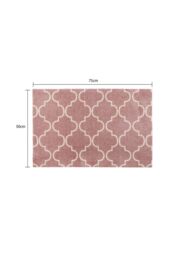 JVL Mega Machine Washable Runner Doormat 57 x 150 cm Rose Lattice in Dusty Pink - Size: 57 cm x 150 cm - thumbnail 5
