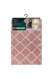 JVL Mega Machine Washable Runner Doormat 57 x 150 cm Rose Lattice in Dusty Pink - Size: 57 cm x 150 cm - thumbnail 6