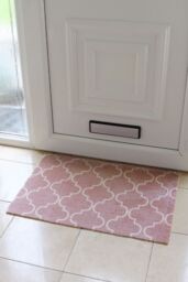 JVL Mega Machine Washable Runner Doormat 57 x 150 cm Rose Lattice in Dusty Pink - Size: 57 cm x 150 cm - thumbnail 2
