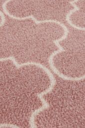 JVL Mega Machine Washable Runner Doormat 57 x 150 cm Rose Lattice in Dusty Pink - Size: 57 cm x 150 cm - thumbnail 3