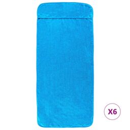 Berkfield Home Beach Towels 6 pcs Turquoise 60x135 cm Fabric 400 GSM in Black - thumbnail 3