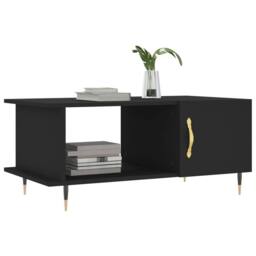 Berkfield Home Decorative Coffee Table Black 90x50x40 cm Engineered Wood - Size: 90 x 50 x 40 cm - thumbnail 1