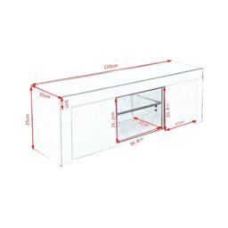 EONLION Modern TV Unit Stand Cabinet Sideboard in White - thumbnail 2