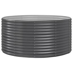 Berkfield Home Garden Raised Bed Anthracite 140x140x68 cm Powder-coated Steel in Dark Grey - Size: 140 x 140 x 68 cm - thumbnail 3