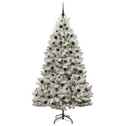 Berkfield Home Elegant Artificial Christmas Tree Green & White 210 cm PVC & Metal - thumbnail 1