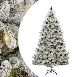 Berkfield Home Elegant Artificial Christmas Tree Green & White 210 cm PVC & Metal - thumbnail 3