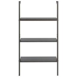 Berkfield Home 3-Tier Leaning Shelf Black 64x35x120.5 cm - thumbnail 3